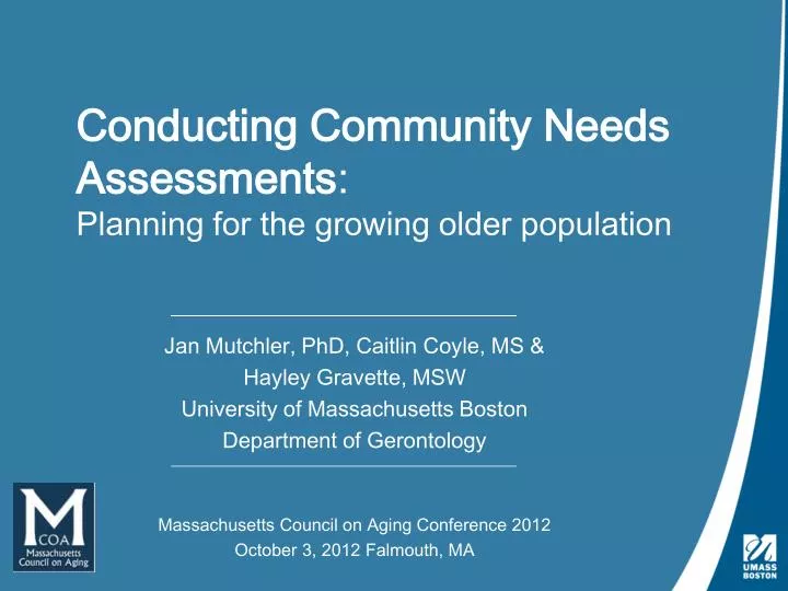 conducting community needs assessments planning for the growing older population