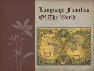 Language Families Of The World