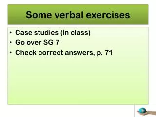 Some verbal exercises