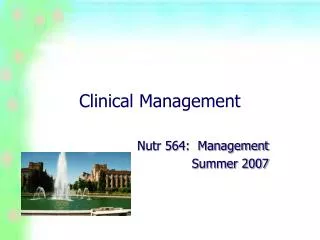 Clinical Management
