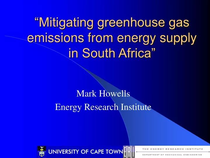 mitigating greenhouse gas emissions from energy supply in south africa