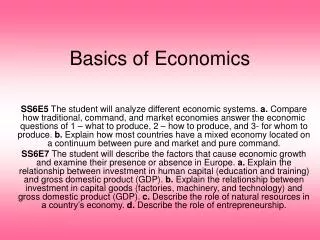 Basics of Economics