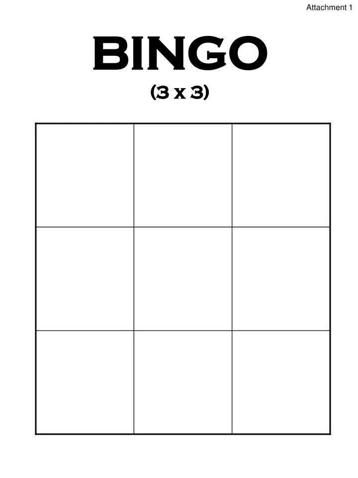 bingo 3 x 3
