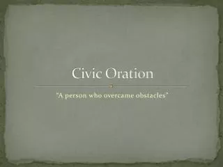 Civic Oration