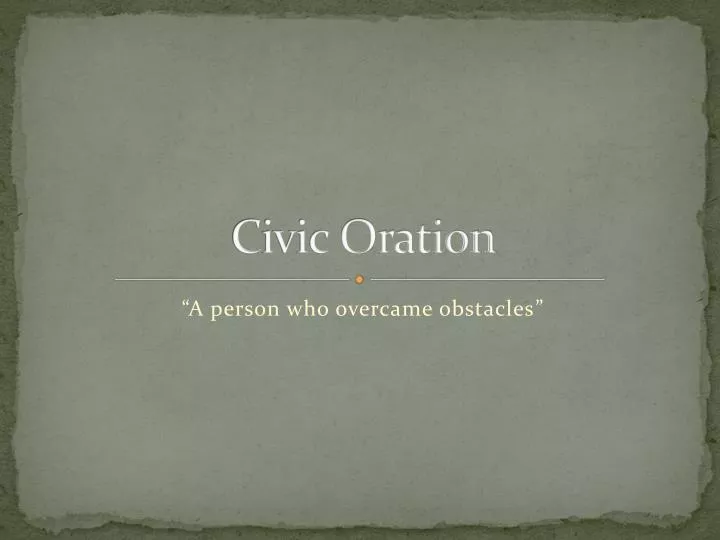 civic oration