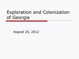 exploration and colonization of georgia