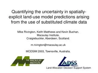 Quantifying the uncertainty in spatially-explicit land-use model predictions arising from the use of substituted climate