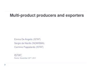 Multi-product producers and exporters