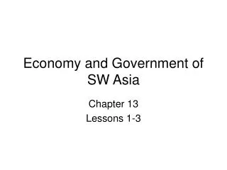 Economy and Government of SW Asia