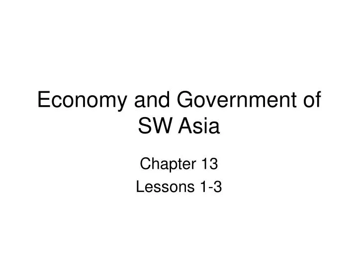 economy and government of sw asia