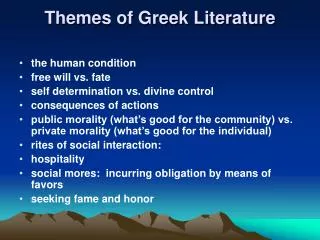 Themes of Greek Literature