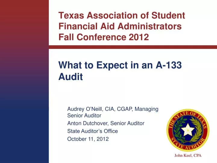 texas association of student financial aid administrators fall conference 2012