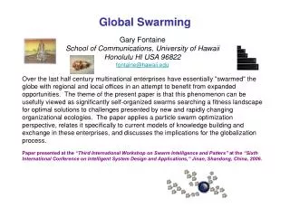 Global Swarming