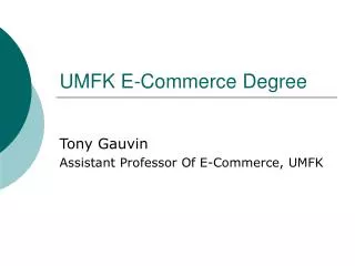 UMFK E-Commerce Degree