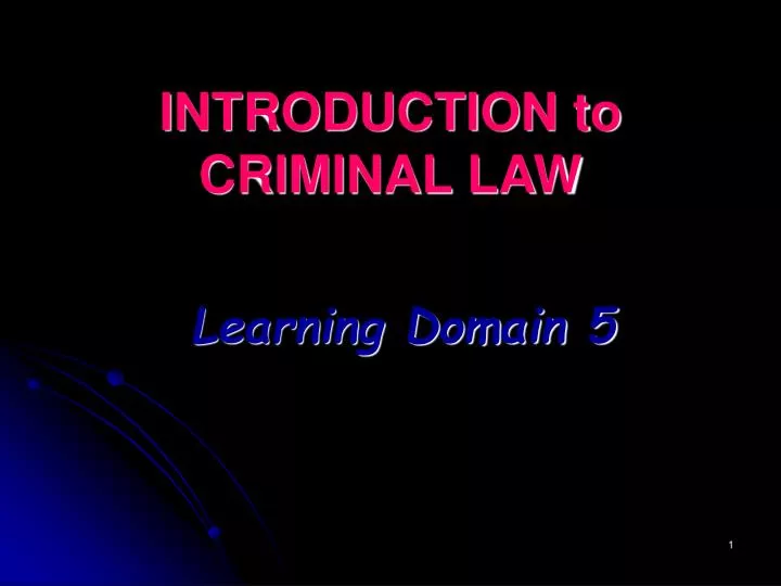 introduction to criminal law