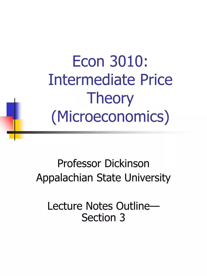 econ 3010 intermediate price theory microeconomics