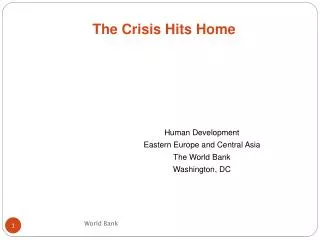 Human Development Eastern Europe and Central Asia The World Bank Washington, DC