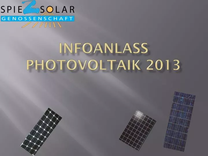 infoanlass photovoltaik 2013