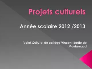 projets culturels