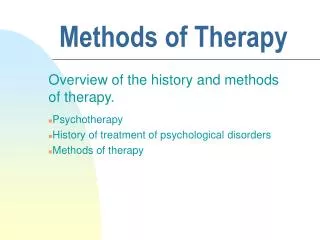 Methods of Therapy