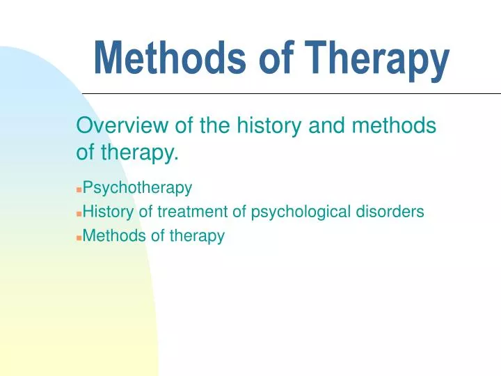 methods of therapy