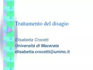 trattamento del disagio