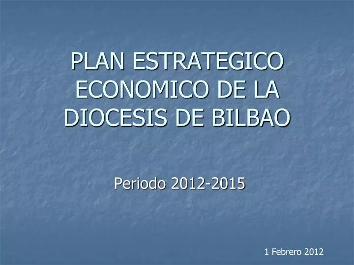plan estrategico economico de la diocesis de bilbao