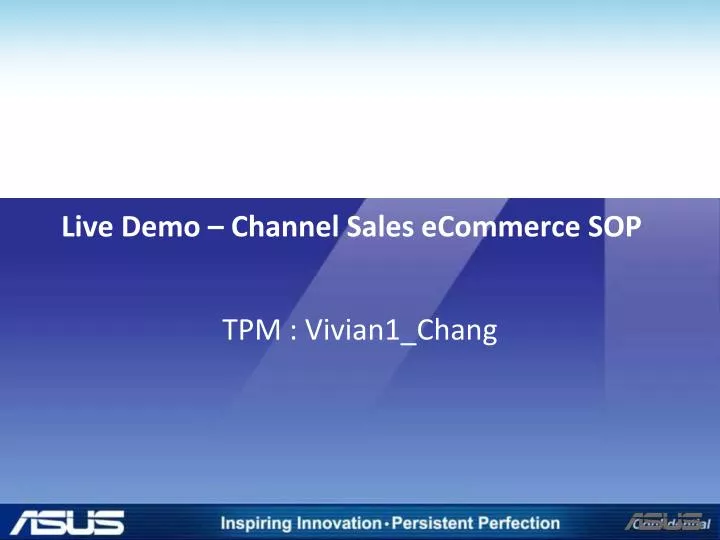 live demo channel sales ecommerce sop