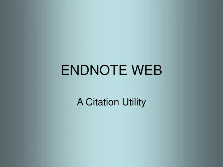 endnote web
