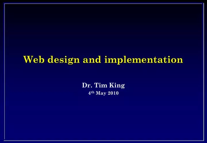 web design and implementation
