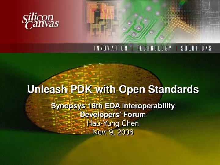 PPT - Unleash PDK with Open Standards PowerPoint Presentation, free ...