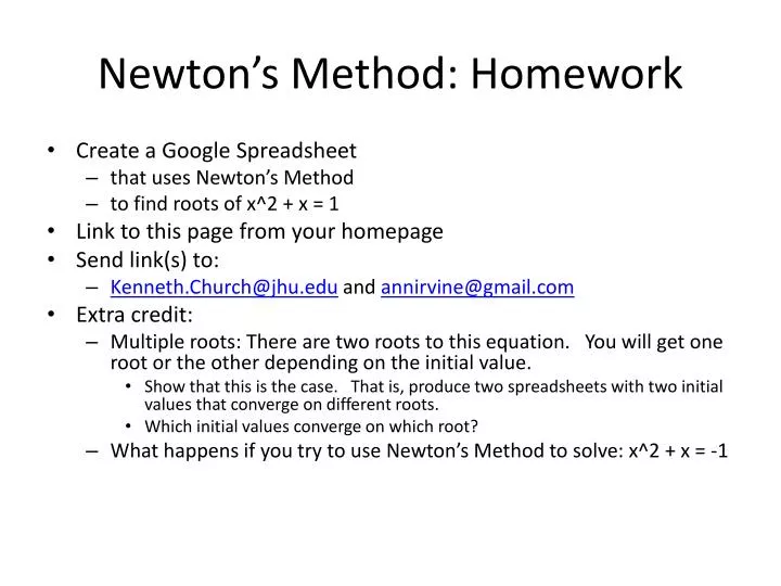 newton s method homework