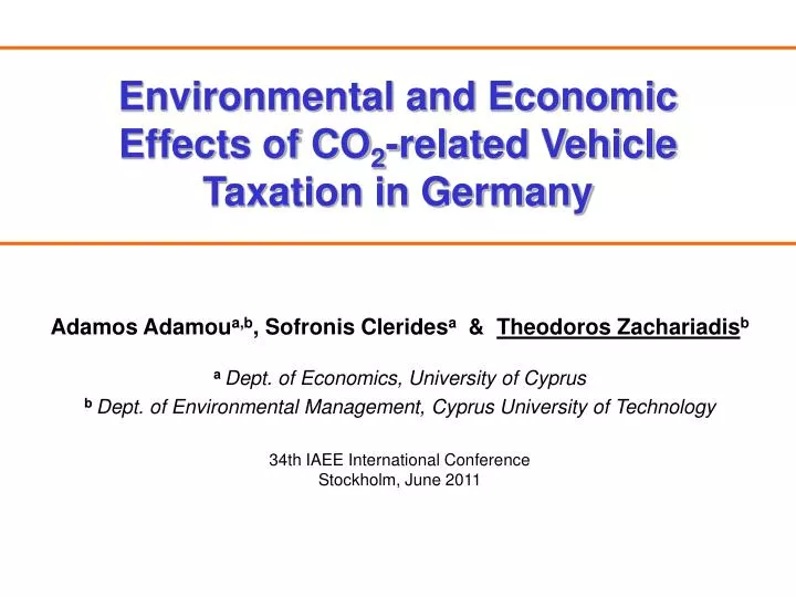 environmental and economic effects of co 2 related vehicle taxation in germany