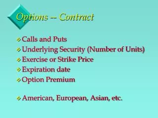 Options -- Contract