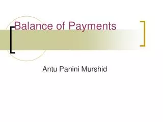 Balance of Payments