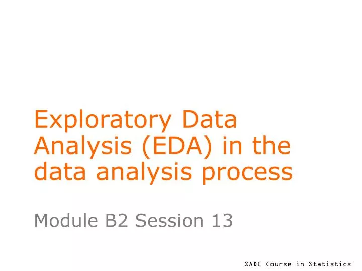 exploratory data analysis eda in the data analysis process