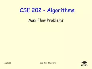 CSE 202 - Algorithms