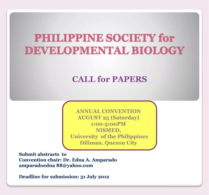 philippine society for developmental biology