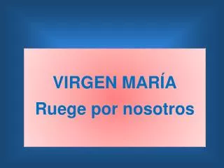 VIRGEN MARÍA Ruege por nosotros