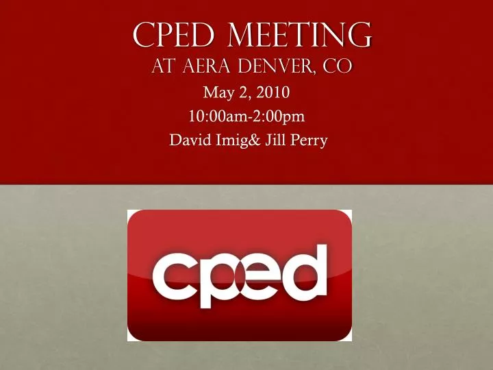 cped meeting at aera denver co