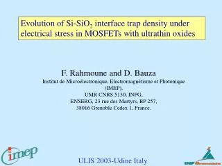 Evolution of Si-SiO 2 interface trap density under electrical stress in MOSFETs with ultrathin oxides