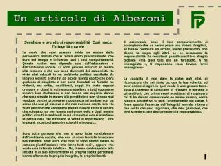 un articolo di alberoni