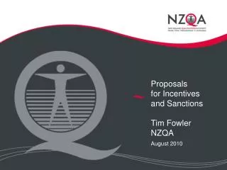 Proposals for Incentives and Sanctions Tim Fowler NZQA August 2010