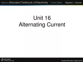 Unit 16 Alternating Current