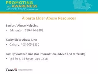 Alberta Elder Abuse Resources