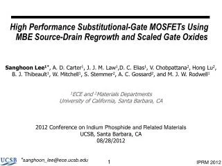 High Performance Substitutional-Gate MOSFETs Using MBE Source-Drain Regrowth and Scaled Gate Oxides