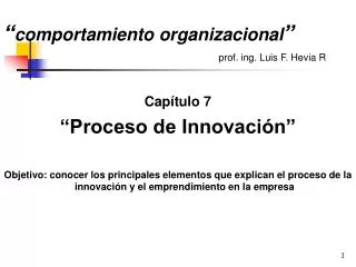 comportamiento organizacional prof ing luis f hevia r