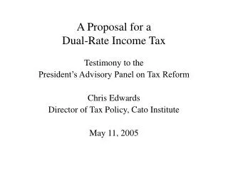 A Proposal for a Dual-Rate Income Tax