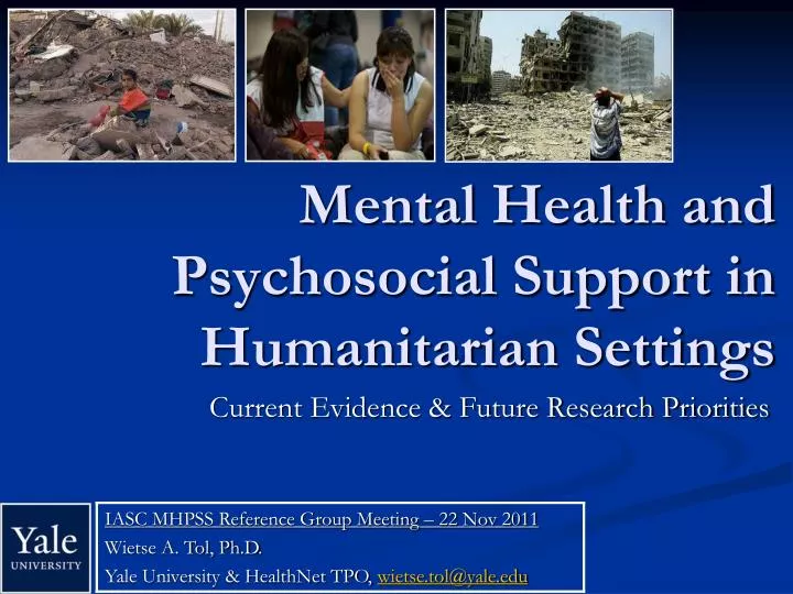 mental health and psychosocial support in humanitarian settings
