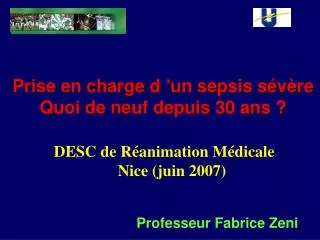 prise en charge d un sepsis s v re quoi de neuf depuis 30 ans